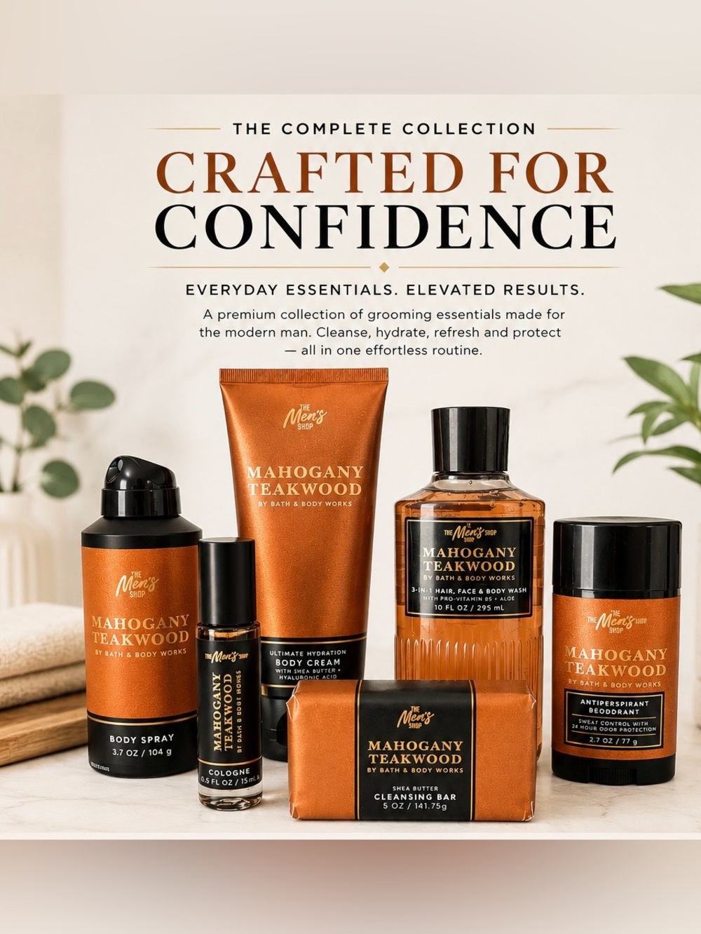 Bath & Body Works Men’s Mahogany Teakwood Complete Grooming Gift Set